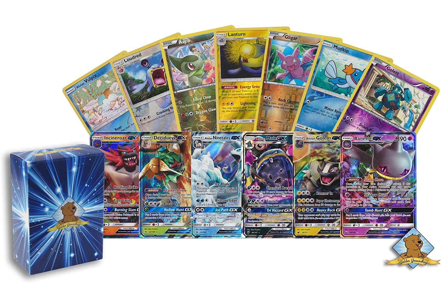 20 Pokemon Cards | 2 GX Ultra Rare + 18 Reverse Holo | 100